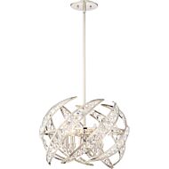 Quoizel Platinum Crescent 4 Light Pendant in Polished Nickel