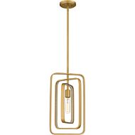 Dupree One Light Mini Pendant in Brushed Weathered Brass by Quoizel