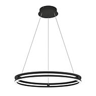 Graves LED Pendant in Matte Black by Quoizel