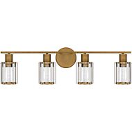 Isla 4-Light Bathroom Vanity Light in Weathered Brass