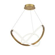 Solo 1-Light LED Pendant in Aged Brass