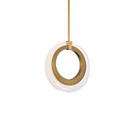 Serenity 1-Light LED Chandelier in Aged Brass