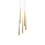 Cascade 5-Light LED Pendant in Aged Brass