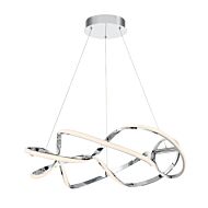 Interlace 1-Light LED Pendant in Chrome