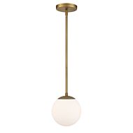 Niveous 1-Light LED Pendant in Aged Brass