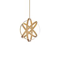 Kinetic 4-Light LED Chandelier in Aged Brass