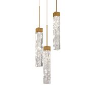 Minx 3-Light LED Pendant in Aged Brass