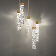 Minx 5-Light LED Pendant in Aged Brass