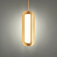 Echelon 1-Light LED Pendant in Aged Brass