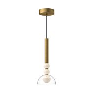 Rise LED Pendant in Brushed GoldClear by Kuzco Lighting