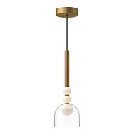 Rise LED Pendant in Brushed GoldClear by Kuzco Lighting