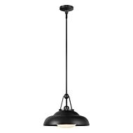 Palmetto One Light Pendant in Urban Bronze Glossy Opal by Alora