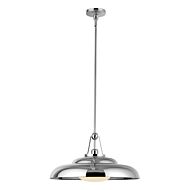 Palmetto One Light Pendant in Polished Nickel Glossy Opal by Alora