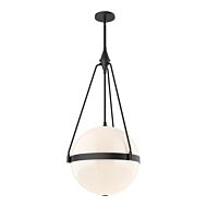 Harmony Four Light Pendant in Matte Black Glossy Opal Glass by Alora