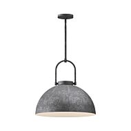 Harper One Light Pendant in Steel Shade by Alora