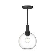 Castilla One Light Pendant in Clear Glass Matte Black by Alora