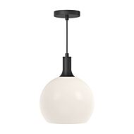 Castilla One Light Pendant in Matte Black Opal Matte Glass by Alora