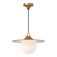 Fuji 1-Light Pendant in Brushed Gold