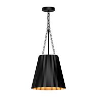 Plisse 1-Light Pendant in Matte Black