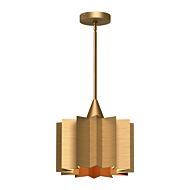 Plisse One Light Pendant in Aged Gold by Alora