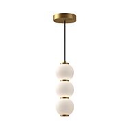 Bijou LED Pendant in Aged Gold Opal Matte Glass by Alora