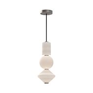 Bijou LED Pendant in Brushed Nickel Opal Matte Glass by Alora