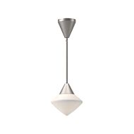 Nora One Light Pendant in Brushed Nickel Opal Matte Glass by Alora