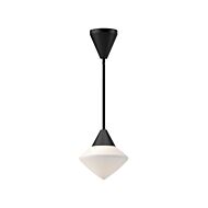 Nora One Light Pendant in Matte Black Opal Matte Glass by Alora