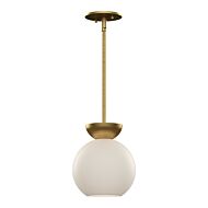 Arcadia One Light Pendant in Brushed GoldOpal Glass by Kuzco Lighting