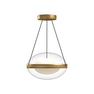 Virgo LED Pendant in Brushed GoldOpal Glass by Kuzco Lighting