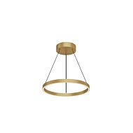 Cerchio LED Pendant in Brushed Gold