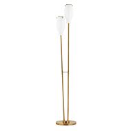 Geyser Two Light Floor Lamp in Patina Brass by Troy Lighting