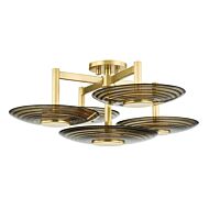 Griston LED Semi Flush Mount in Aged Brass by Hudson Valley