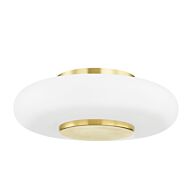 Blyford LED Flush Mount in Aged Brass by Hudson Valley