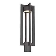 Chamber 1-Light LED Outdoor Post Light in Bronze