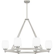 Penning Six Light Linear Chandelier in Brushed Nickel by Quoizel