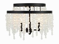 Poppy Three Light Semi Flush Mount in Matte Black by Crystorama