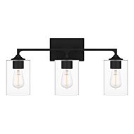 Prescott 3-Light Bathroom Vanity Light in Matte Black