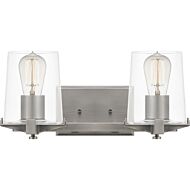 Perry 2-Light Bathroom Vanity Light in Antique Nickel