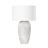 Zeke One Light Table Lamp in Ceramic Weathered Grey by Troy Lighting