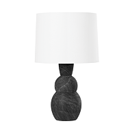 Fortuna One Light Table Lamp in Ceramic Etched Black by Troy Lighting