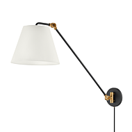 Navin One Light Wall Sconce in Patina BrassTextured Black by Troy Lighting