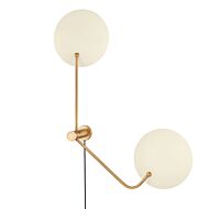 Leif Two Light Wall Sconce in Patina Brass And Soft Sand by Troy Lighting