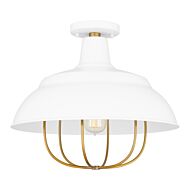 Darmody 1-Light Semi-Flush Mount in White