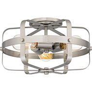 Quoizel Flush Mount 3-Light Flush Mount in Brushed Nickel