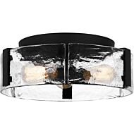 Quoizel Flush Mount Three Light Flush Mount in Matte Black by Quoizel