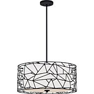 Newcastle Four Light Pendant in Matte Black by Quoizel