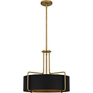 Quoizel Pendant Four Light Pendant in Aged Brass by Quoizel