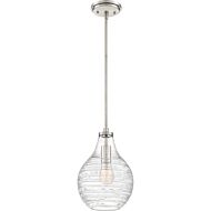 Genie One Light Mini Pendant in Brushed Nickel by Quoizel