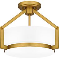 Quoizel Semi-Flush Mount 2-Light Semi-Flush Mount in Aged Brass